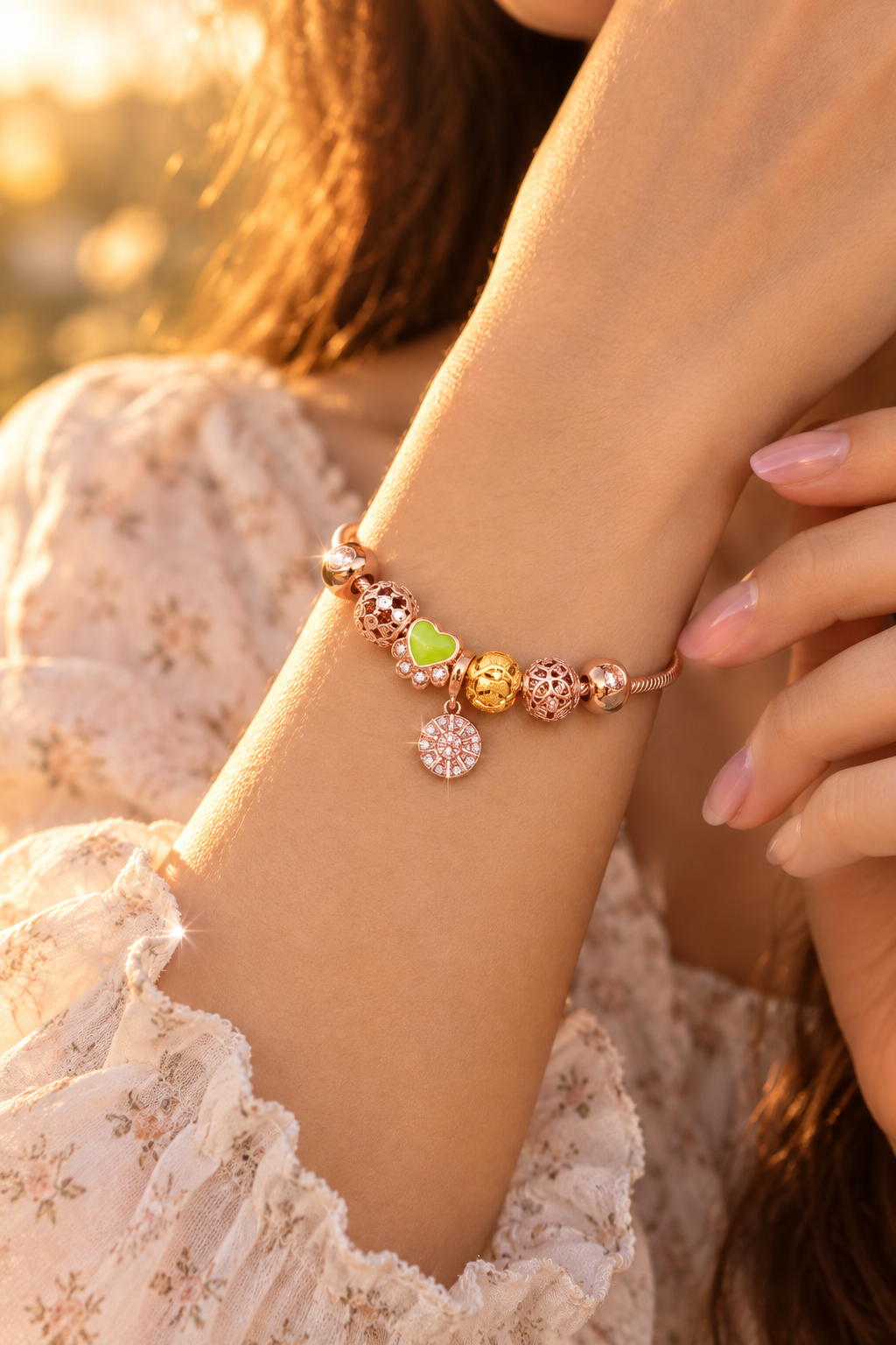 925 Silver Rose Gold Italian Pandora Girls Bracelet
