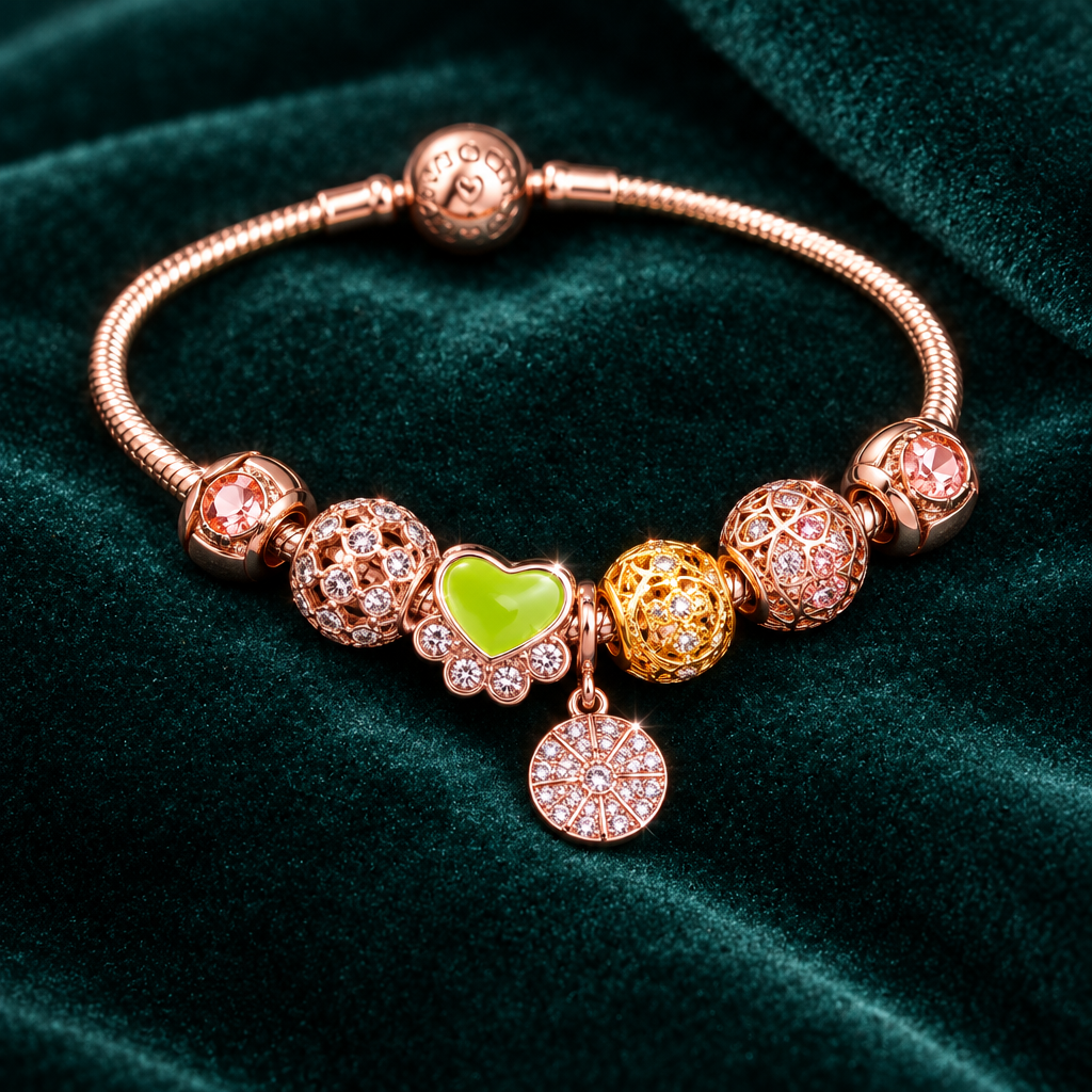 925 Silver Rose Gold Italian Pandora Girls Bracelet