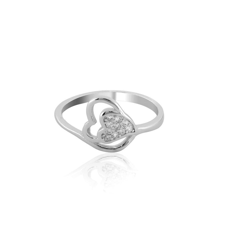 Shining Stone Heart Ring