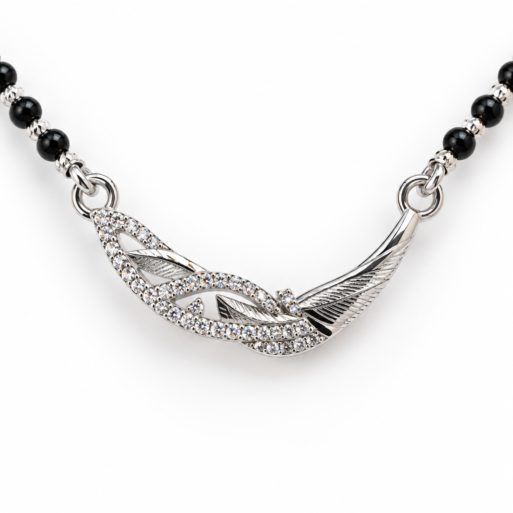 925 Italian Silver Leaf Bar Mangalsutra