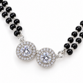 925 Italian Silver Double CZ Halo Mangalsutra