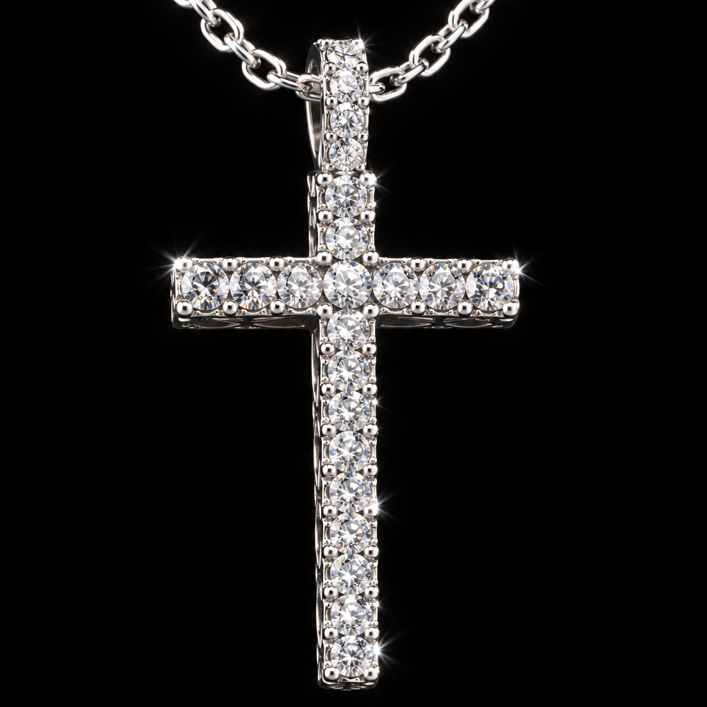925 Silver Italian Cross Pendant Chain