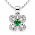 925 Silver Italian Butterfly Flower Pendant Chain