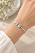 925 Italian silver cross wheel charm kada worn on wrist