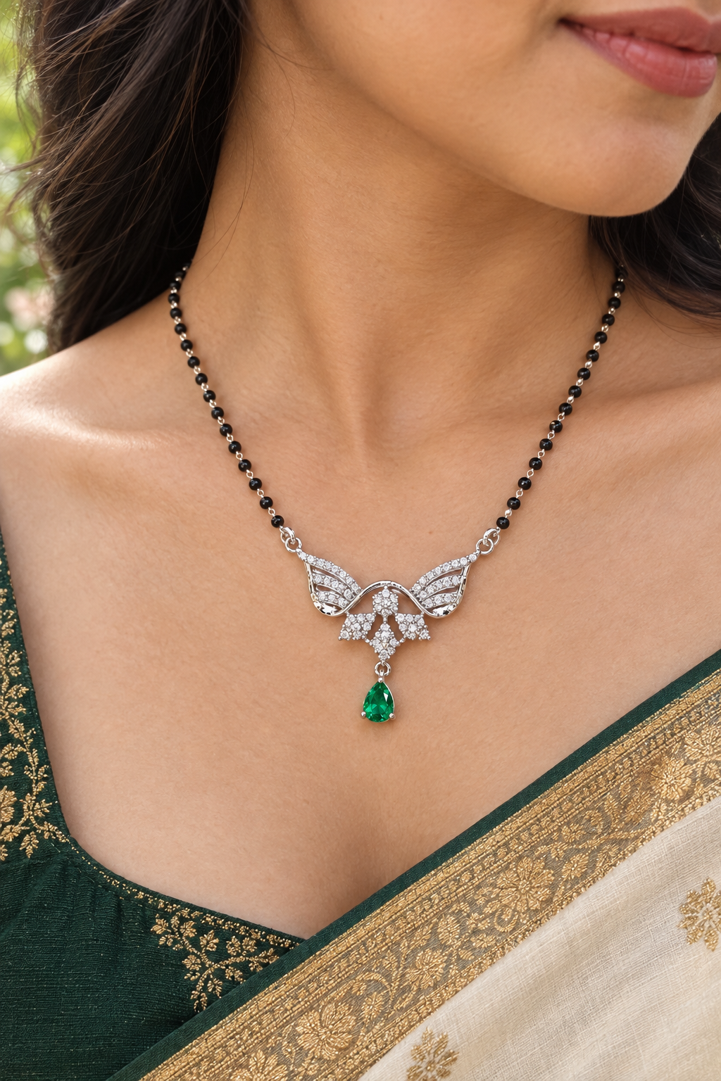 925 Italian Silver Angel Wing Mangalsutra