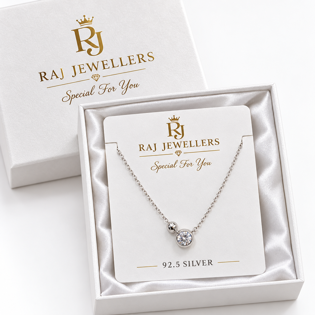 925 Silver Italian Minimalist CZ Solitaire Bezel Pendant Chain